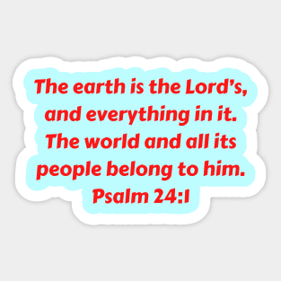 Bible Verse Psalm 24:1 Sticker